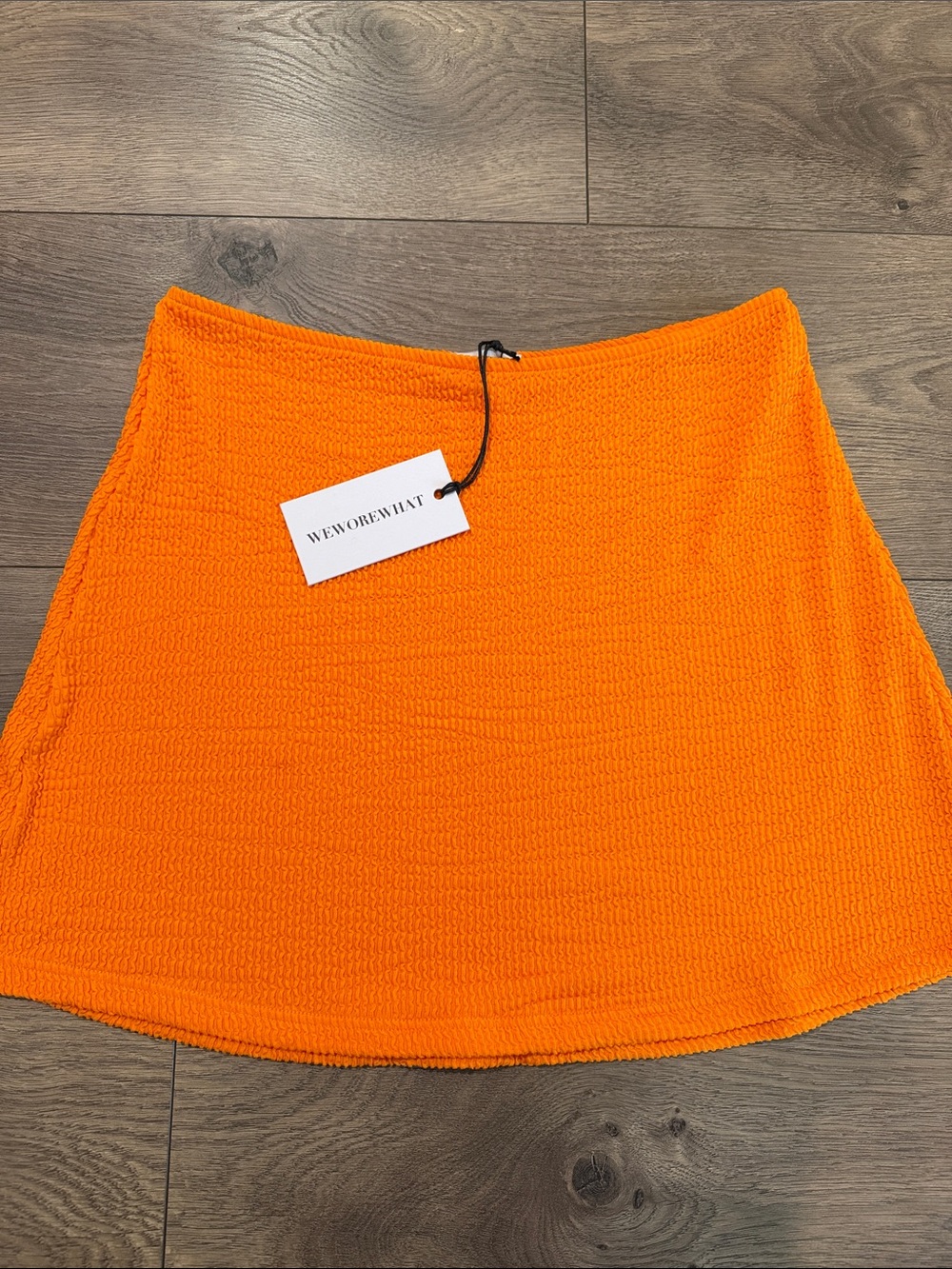 WeWoreWhat Seersucker Tube Skirt Carrot Orange